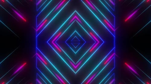 Dynamic neon lines creating a modern tunnel effect background