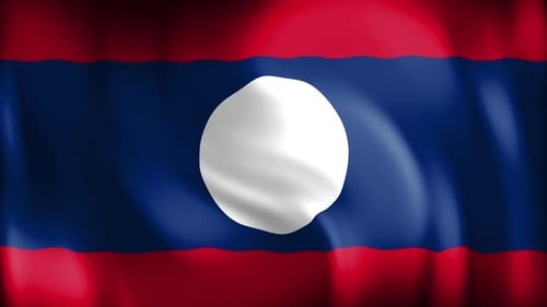 Rundfahrt mit der Flagge von Laos