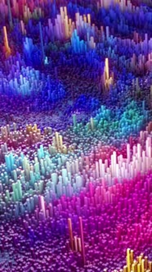 Vertikale 3D-Landschaftsanimation mit Videoschleife