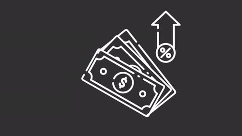 Financial Growth Animated Line Icon with Percentage Increase