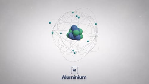 Seamlessly Looped Animated Aluminium Atom - Element Periodic Table in 4K Resolution