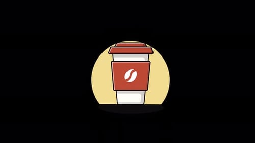 Animationsvideo zum Konzept einer Kaffeetasse — transparent