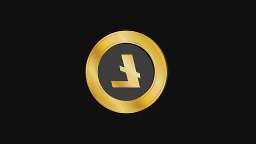 Litecoin Gold Coin 3D Rotation Animation