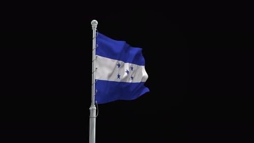 Honduras National Flag Waving Realistic 3D Animation