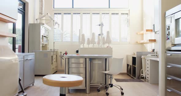 A prosthetic lab with various equipment and tools, well-organized and ...