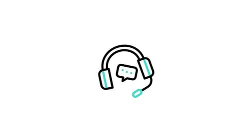 Animated Headset Icon for Customer Support and Communication