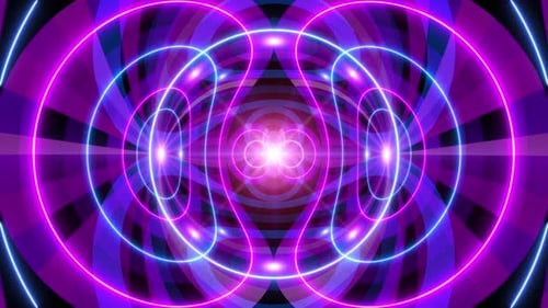Futuristic Abstract Glowing Neon Tunnel Background Loop