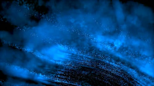 Abstract background with animation blinking and slow motion of particles. Animation of seamless loop