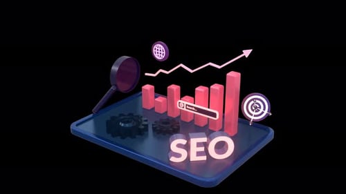 3D SEO Business Marketing Data Analysis Animation