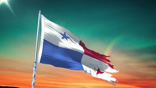 Panama Flag Waving in Realistic 3D Animation