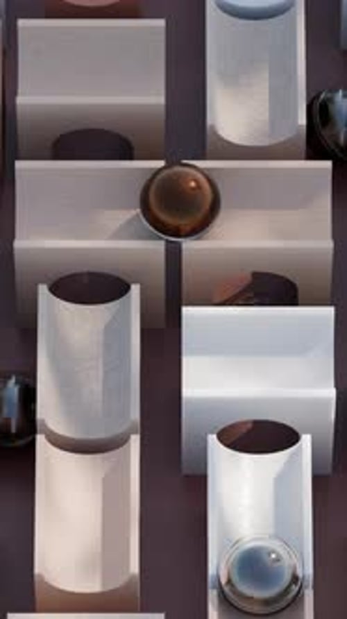 Faites glisser des balles sur des ponts rotatifs, boucle, animation 3D