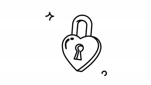 Animated Heart-Shaped Padlock: A Symbol of Love and Commitment