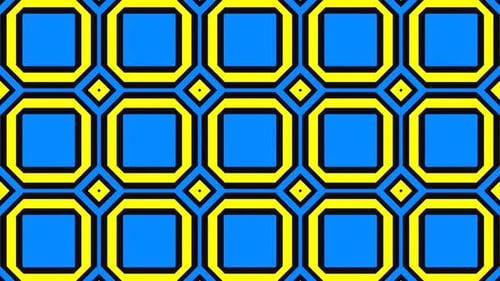 Blauer und gelber Hintergrund mit abstrakten Quadratmustern Vj Loop In 4K
