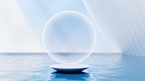 Bright room with water inside