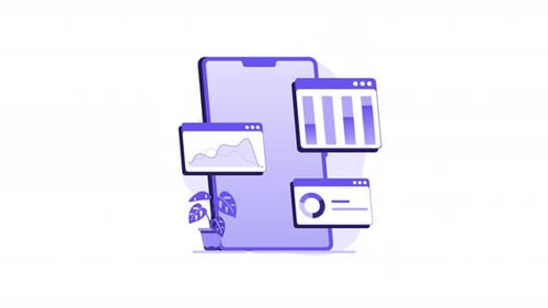 Vetor de animação de dados analíticos. Adequado para apresentações, relatórios, sites e marketing.