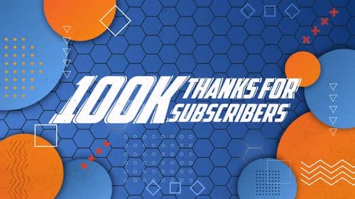 Animated 100K Subscriber Milestone Celebration with Geometric Background