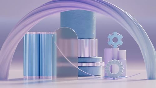 Fondo geométrico de bucle de renderizado 3D