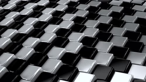 Abstract Square Black and White Geometric Surfaces Loop Light Bright Minimal Quadrangle Pattern Wavy