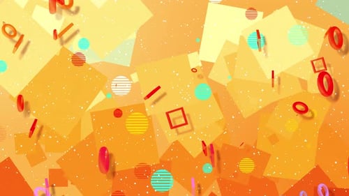Dynamic Abstract Geometric Shapes and Numbers Background Animation