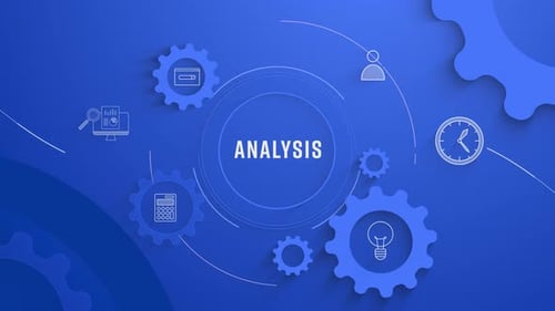 Flat Infographic Icons Background Analysis Loopable Animation