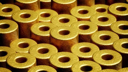 Boucle de fond en rouleaux dorés