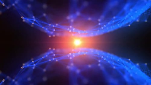 Futuristic Network Tunnel Loop with Glowing Center Light