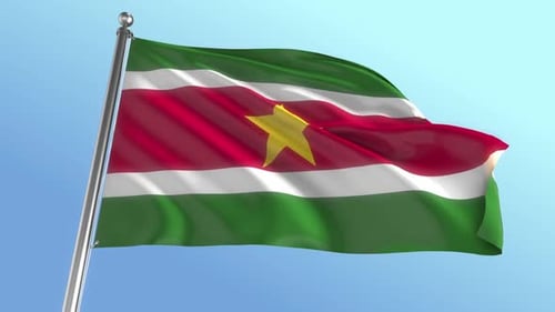 Realistic Waving Flag of Suriname 3D Animation