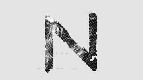 Printed Grunge Typography Letter N