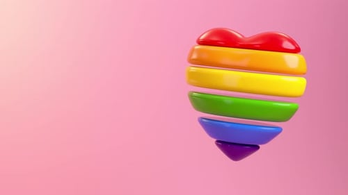 Animated 3D Glossy Rainbow Heart for Pride Events