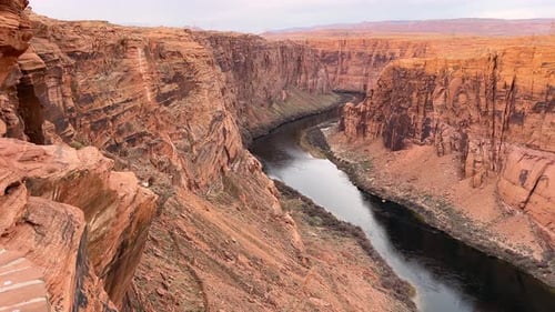 Beautiful View of Horseshoe Bend in Colorado River Canyon Natural Beauty