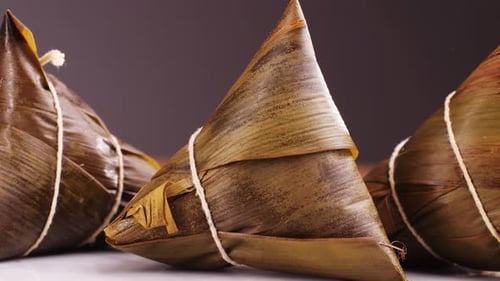 Close Up of Delicious Chinese Zongzi Rice Dish