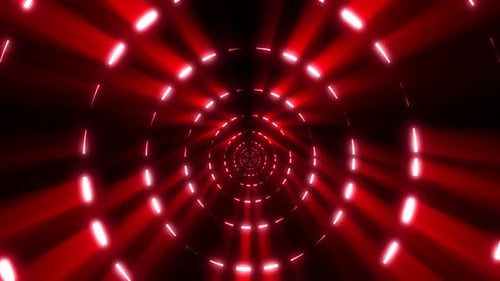 Red energy digital circles tunnel frame made of lines and dots futuristic magical glowing bright.
