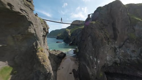 Carrick a Rede - Rope Bridge 4K FPV Cinematic Drone Footage01 - Northern Ireland - UK