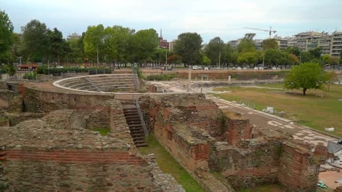 Auditorio de la antigua plaza Ágora de Tesalónica