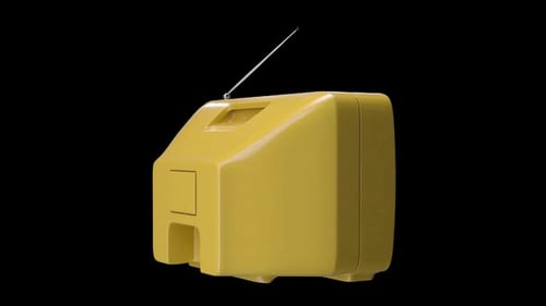 Stylized Yellow Retro Radio Design