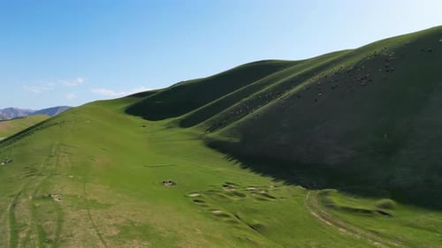 Aerial view of the Green Mountains and peaceful nature. heaven, green hills, peaceful nature, Afghan
