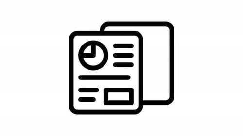 Animated Business Report Flat Design Icon