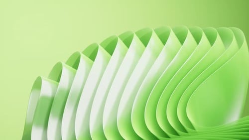 Green abstract curvy background, desktop wallpaper, 3d rendering.