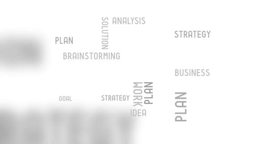 Animated Kinetic Typography Word Cloud for Business Strategy and Idea