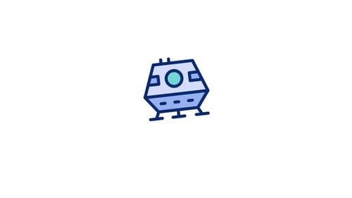 Minimalist Animated Space Lander Icon