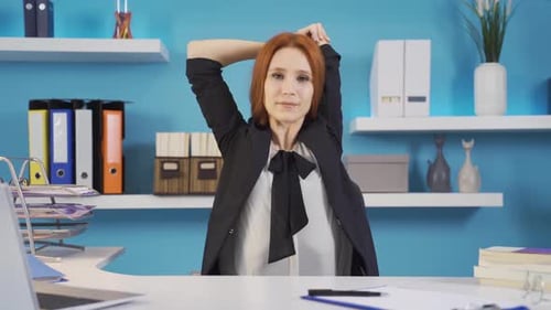 Exercises that can be done in the office. Stretching and arm exercises.