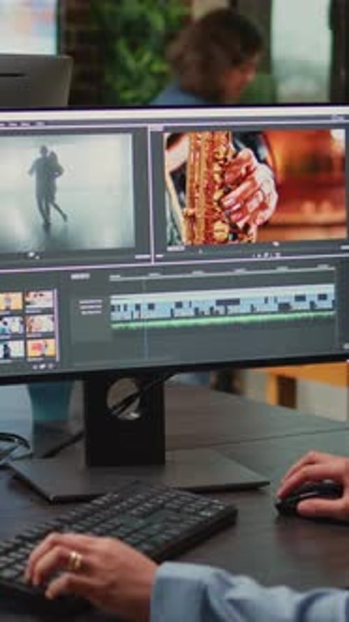Vertical Video Videography Expert Editing Video Footage in Post Production Agency House