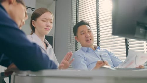 Group of young businessman and businesswoman people working in office.