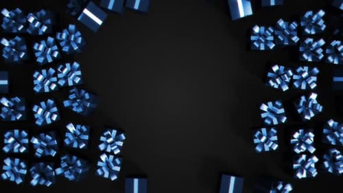 Elegant Blue Gift Boxes Celebration Background Reveal