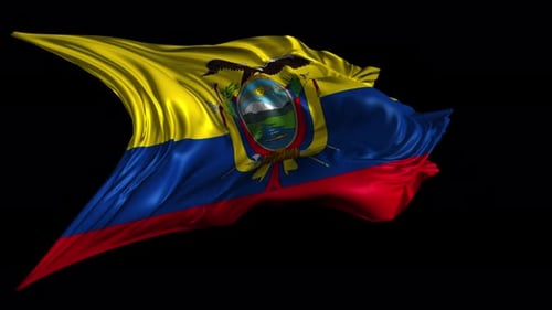 Realistic Waving Flag of Ecuador