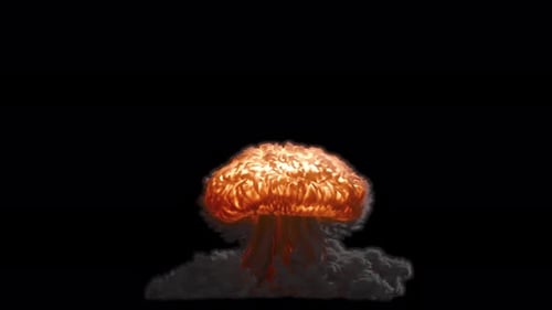 Nukleare Explosion auf transparentem Hintergrund