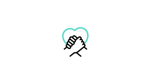 Minimalist Handshake and Heart Line Icon Animation