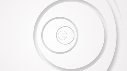 Modern Abstract White Geometric Circles Tunnel Loop Background