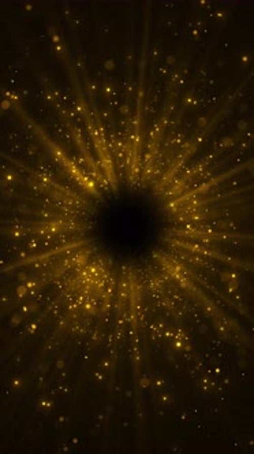 Gold glitter circle Sparkles light shine sparkles golden spark particles in circle frame on black ba