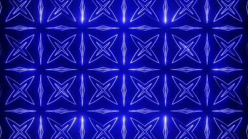 Blue On Black Abstract Neon Glowing Star Patterns Background Vj Loop Animation In Hd